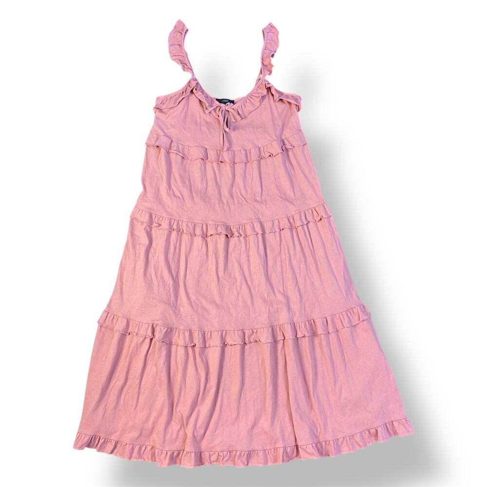 J.Crew NWT Tiered Ruffle Knit Keyhole Maxi Dress Size XS‎ Weathered Rose